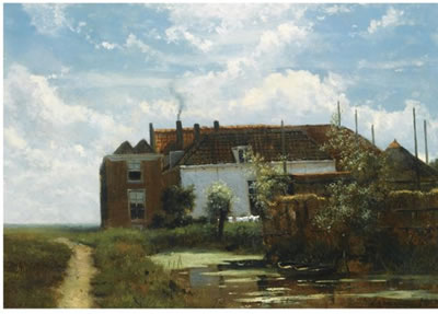A FARM ALONG A CANAL IN A POLDER LANDSCAPE by Jan Weissenbruch - Auction record, sale price, and art valuation. Compare with similar artists and explore comparable artworks.