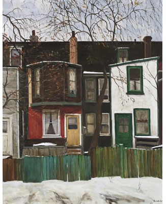 BACKYARDS OF HOUSES ON A STREET IN TORONTO