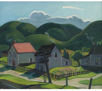 NORTH SHORE VILLAGE by George Douglas Pepper - Auction record, sale price, and art valuation. Compare with similar artists and explore comparable artworks.