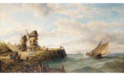 A DUTCH BARGE OFF THE COAST by John James Wilson - Auction record, sale price, and art valuation. Compare with similar artists and explore comparable artworks.