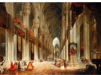 A INTERIOR VIEW OF MILAN CATHEDRAL by James Holland - Auction record, sale price, and art valuation. Compare with similar artists and explore comparable artworks.