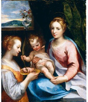 THE MADONNA AND CHILD WITH SAINT LUCY