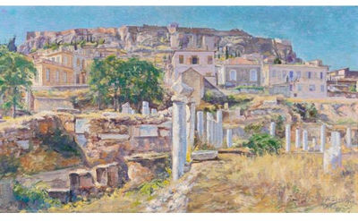 BELOW THE ACROPOLIS by Nikos Xenos - Auction record, sale price, and art valuation. Compare with similar artists and explore comparable artworks.
