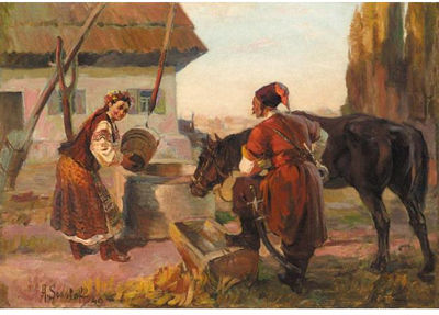 Sample artwork by Anatoly Sokoloff (1891 - 1971), known for painting-portraits of dignitaries, murals, historical - View similar artists and auction records