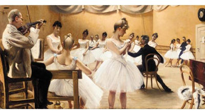 TIME I DET KGL. TEATERS BALLETSKOLE (A CLASS AT THE ROYAL THEATRE BALLET SCHOOL) by Paul Gustav Fischer - Auction record, sale price, and art valuation. Compare with similar artists and explore comparable artworks.
