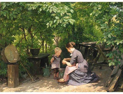 I HAVEN (IN THE GARDEN) by Edvard Petersen - Auction record, sale price, and art valuation. Compare with similar artists and explore comparable artworks.