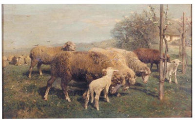 SCHAFE AUF DER WEIDE (SHEEP IN A PASTURE)