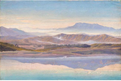 BERGE IM MORGENNEBEL (MOUNTAINOUS LANDSCAPE IN THE EARLY MORNING MIST)