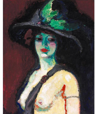 FEMME AU GRAND CHAPEAU