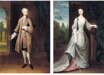 PORTRAITS OF PHILIP BROKE (1702-1762); AND ANN BOWES, HIS WIFE (a pair)