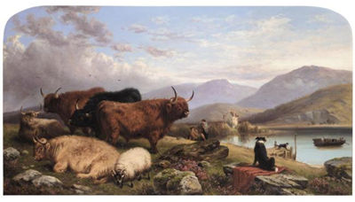 A HIGHLAND FERRY by Aster Richard Chilton Corbould - Auction record, sale price, and art valuation. Compare with similar artists and explore comparable artworks.