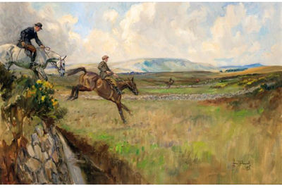 AN IRISH MEMORY, "NOTHING STOPS 'EM! by Lionel Dalhousie Robertson Edwards - Auction record, sale price, and art valuation. Compare with similar artists and explore comparable artworks.