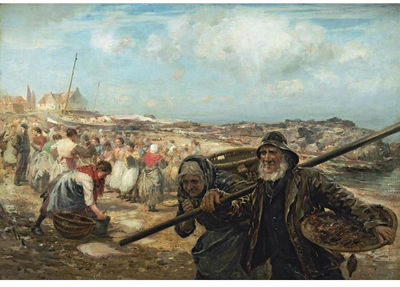 THE FISH MARKET, COCKENZIE by William Marshall Brown - Auction record, sale price, and art valuation. Compare with similar artists and explore comparable artworks.