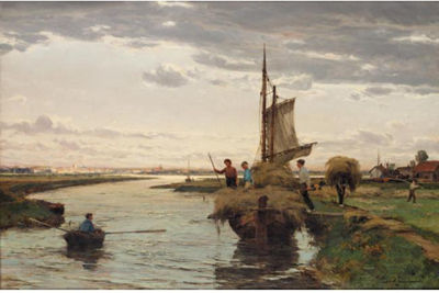LOADING THE HAY BARGE