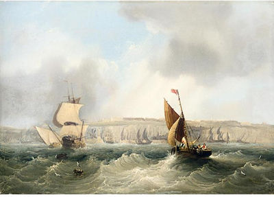 FISHING BOATS OFF THE COAST; AND A DUTCH FISHING VESSEL OFF THE COAST (a pair)