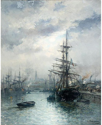 SHIPPING IN HARBOUR AT DUSK by Louis Etienne Timmermans - Auction record, sale price, and art valuation. Compare with similar artists and explore comparable artworks.