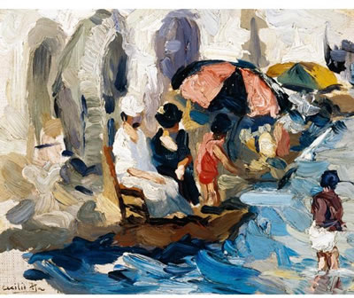 MUJERES EN LA PLAYA (LADIES ON THE BEACH) by Cecilio Pla Y Gallardo - Auction record, sale price, and art valuation. Compare with similar artists and explore comparable artworks.
