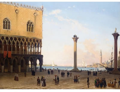 VIEW FROM ST MARK'S SQUARE TOWARDS SAN GIORGIO MAGGIORE by Antonietta Brandeis - Auction record, sale price, and art valuation. Compare with similar artists and explore comparable artworks.