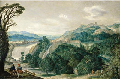 AN EXTENSIVE LANDSCAPE WITH THE FLIGHT INTO EGYPT