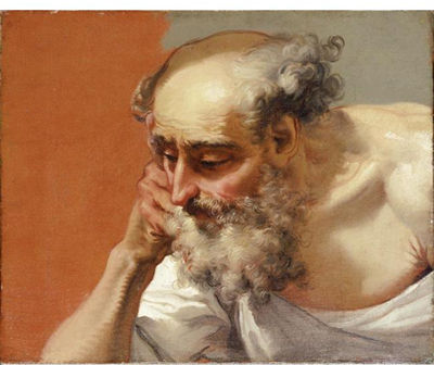 HEAD STUDY OF AN ELDERLY BEARDED MAN