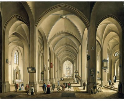 THE INTERIOR OF A CATHEDRAL