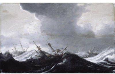 DUTCH SHIPPING IN HEAVY SEAS