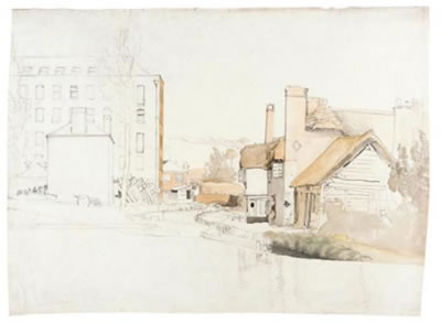MR HEATHCOTE'S MILL AT TIVERTON, DEVON; A STREET IN CONWAY, WALES by Cornelius Varley - Auction record, sale price, and art valuation. Compare with similar artists and explore comparable artworks.