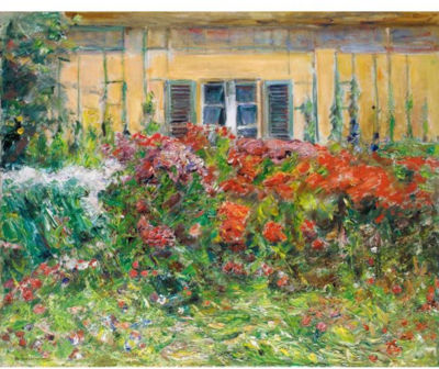 BLUMENSTAUDEN VOR DEM GÄRTNERHÄUSCHEN NACH NORDEN (FLOWERS IN FRONT OF THE GARDNER'S HOUSE TO THE NORTH)