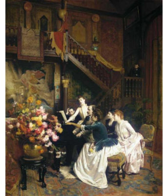 MASSENET REHEARSING "MANON" WITH SYBIL SANDERSON IN PIERRE LOTI'S SALON