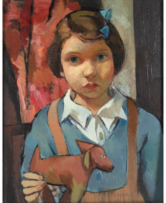 HER FAVOURITE TOY by William Crosbie - Auction record, sale price, and art valuation. Compare with similar artists and explore comparable artworks.