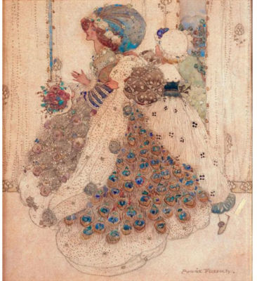 Sample artwork by Annie French (1872 - 1965), known for small scale art nouveau drawing, painting, botanical detail, children's book illustration - View similar artists and auction records