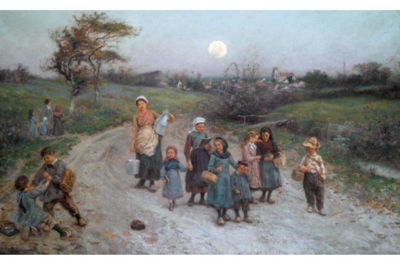 THE RETURN FROM SCHOOL, CALVADOS by William John Hennessey - Auction record, sale price, and art valuation. Compare with similar artists and explore comparable artworks.