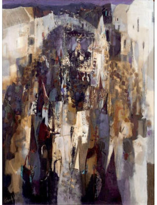 HOLY WEEK PROCESSION, ANDALUCIA by George Campbell - Auction record, sale price, and art valuation. Compare with similar artists and explore comparable artworks.