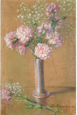 PINK CARNATIONS IN A VASE