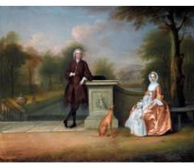 PORTRAIT OF A GENTLEMAN, WITH HIS WIFE AND CHILD, POSSIBLY CAPTAIN THE HON. THE REV. ROBERT CHOLMONDELEY AND HIS WIFE, MARY