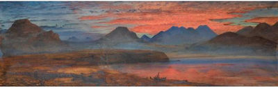 THE GULF OF CORINTH AT SUNSET
