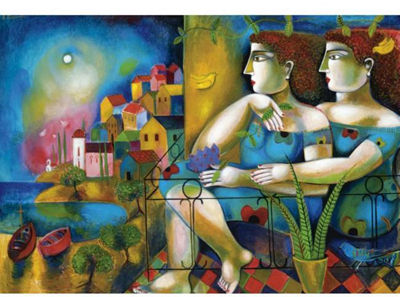 TWO GIRLS IN A BAY