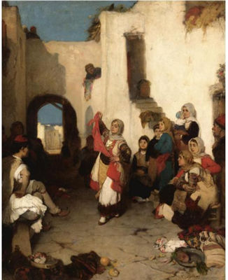 Sample artwork by Nikiforos Lytras (1832 - 1904), known for history, mythology, portrait and genre scene painting, teaching - View similar artists and auction records