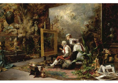 Sample artwork by Jose Echena (1844 - 1912), known for paintings - View similar artists and auction records