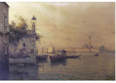 VUE A TRAVERS LA LAGUNE DE VENISE
