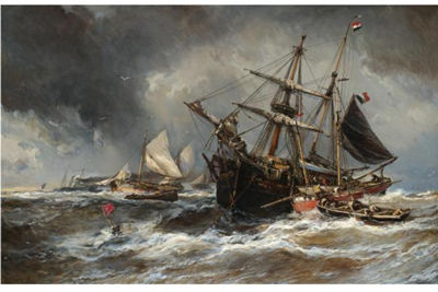 BATEAUX DANS LA TEMPETE