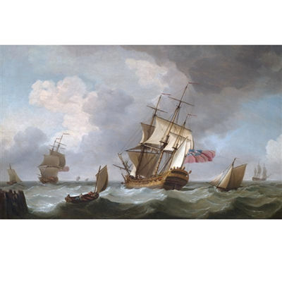 A British Man of War and other vessels