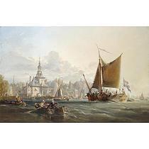DUTCH VESSELS LEAVING HARBOUR - ROTTERDAM IN THE DISTANCE