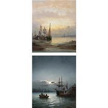 Sample artwork by William Anslow Thornley (c.1830 - 1898), known for coastal scene painting - View similar artists and auction records