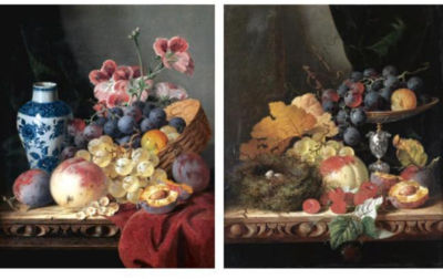 Still Life with a Blue and White Vase: Still Life with Bird's Nest (two works)