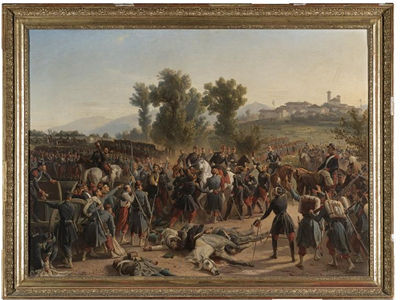 TROOPS PRAISING GÉNÉRAL FOREY AFTER THEIR VICTORY AT THE BATTLE OF MONTEBELLO ON 20 MAY 1859