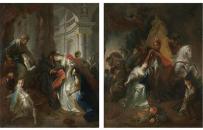 ESTHER BEFORE AHASUERUS; DAVID AND ABIGAIL (a pair)
