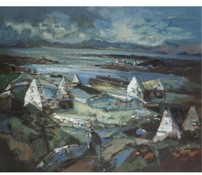 Sample artwork by George Campbell (1917 - 1979), known for landscape paintings in oil and watercolor - View similar artists and auction records