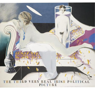 Sample artwork by Micheal Farrell (1940 - 2000), known for contemporary political theme painting - View similar artists and auction records
