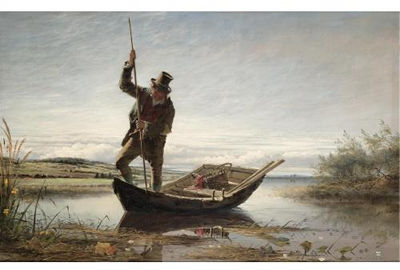 SALMON FISHING by Erskine Nicol - Auction record, sale price, and art valuation. Compare with similar artists and explore comparable artworks.
